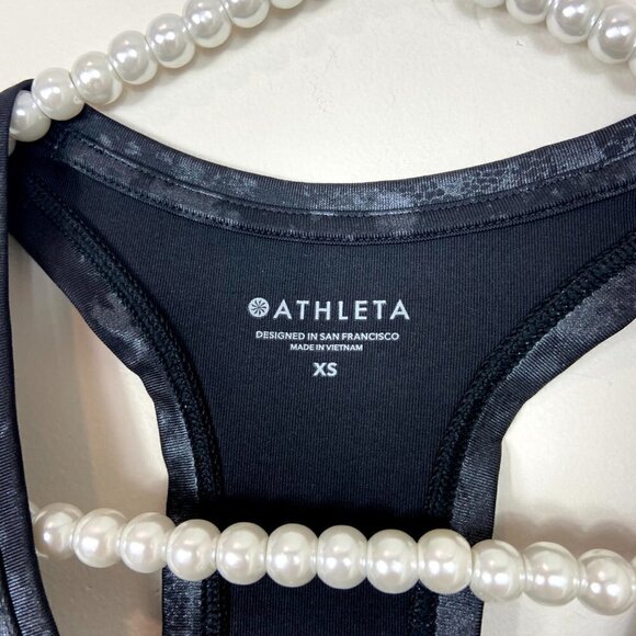 Athleta Black Silver Racerback Tank Size XS - Picture 2 of 4
